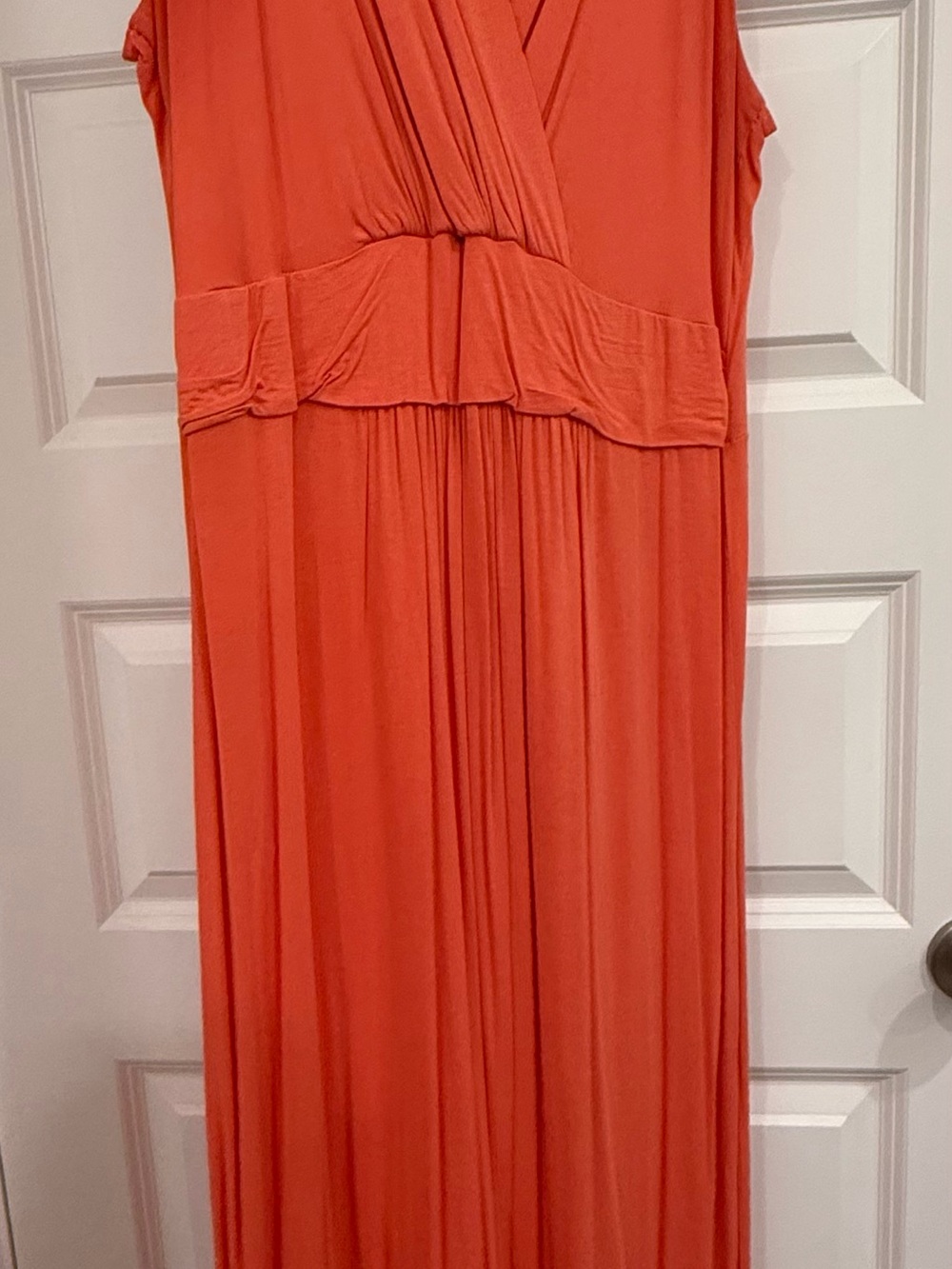 Trendy boutique Coral Orange Maxi Wrap Dress